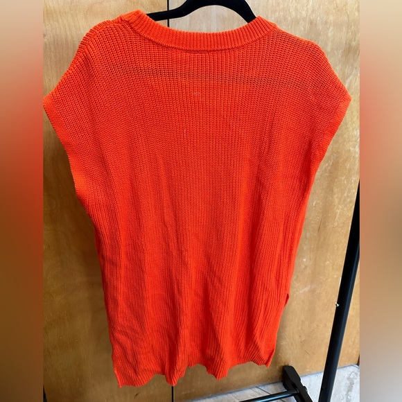 MOTH Orange Woven Sweater Top - Picture 3 of 4